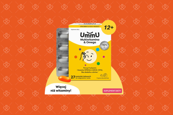 UmmU Multiwitamina i Omega 12+, pastylki żelowe, 27 sztuk, smak owocowy