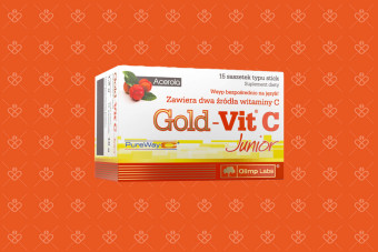 Gold Vit C Junior, witamina C dla dzieci w saszetkach na język, 15 sztuk