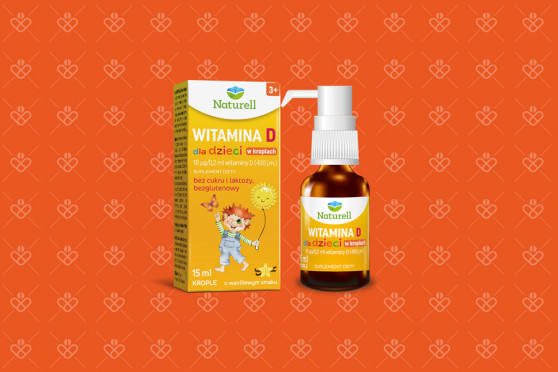 Naturell Witamina D dla dzieci w kroplach, smak waniliowy, 15 ml