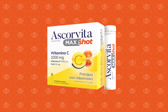 Aschorvita Max shot z witaminą C 1000 mg, D 2000 j.m. i cynkiem, 10 ampułek