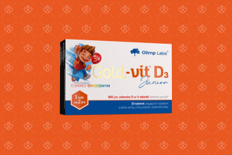 Gold Vit D3 Junior, 30 tabletek, smak owocowy, Olimp