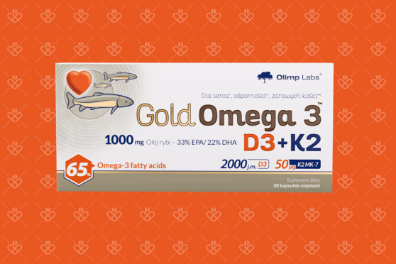 GOLD OMEGA 3 D3+K2, 30 kapsułek, Olimp, omega 3 na serce, witamina D i K