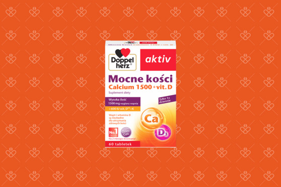 Doppelherz aktiv Mocne kości Calcium 1500 + witamina D, 60 tabletek