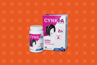 Cynk Plus A, 50 kapsułek z cynkiem i witaminą A na skórę, włosy i paznokcie