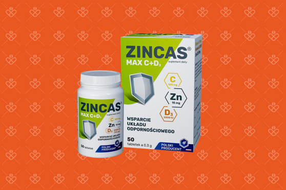 Zincas MAX C+D3, cynk, witamina C, witamina D3, 50 tabletek