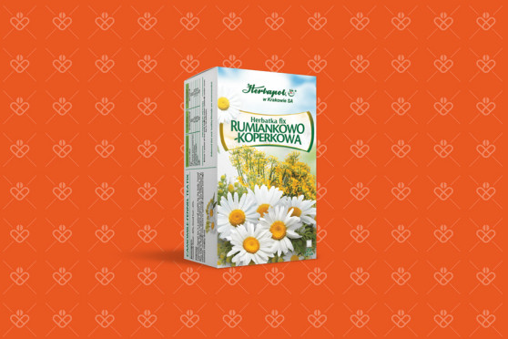 Herbatka Rumiankowo-Koperkowa w saszetkach na wzdęcia, niestrawność, skurcze brzucha, 20 torebek