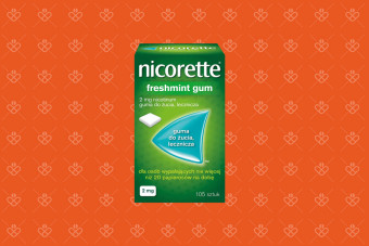 Nicorette FreshMINT 2 mg, gumy lecznicze na rzucanie palenia, smak miętowy, 105 sztuk