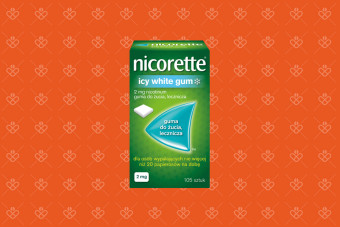 Nicorette Icy White Gum, 2 mg, guma do żucia, lecznicza, 105 sztuk