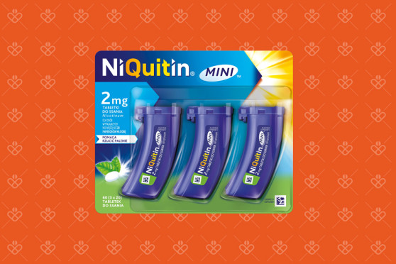 NiQuitin MINI 2 mg, tabletki na rzucenie palenia, 60 sztuk, smak miętowy