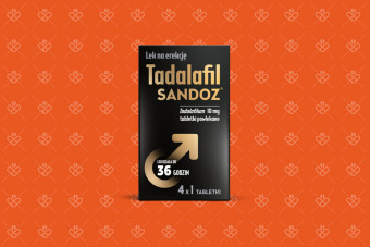 Tadalafil Sandoz 10 mg, lek na długą erekcję, 4 tabletki powlekane