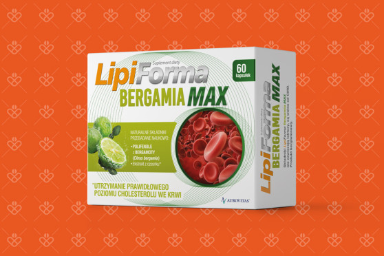 Lipiforma Bergamia Max, tabletki na cholesterol z bergamotą i czosnkiem, 60 kapsułek