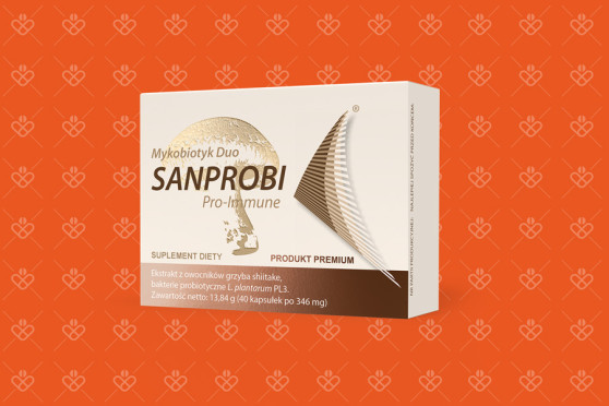 Sanprobi Pro-Immune mykobiotyk Duo, ekstrakt Shiitake i szczep PL3, 40 kapsułek