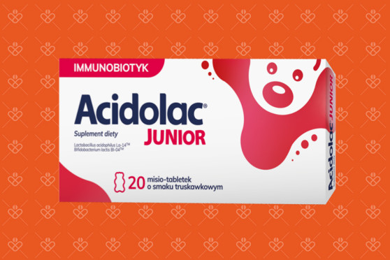 Acidolac Junior misie truskawkowe immunobiotyk dla dzieci