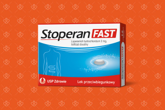 Stoperan Fast, lek na biegunkę bez popijania,12 liofilizowanych tabletek