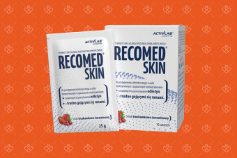 Recomed Skin na odleżyny i rany, smak truskawkowo-waniliowy - proszek 10 saszetek (250 g)