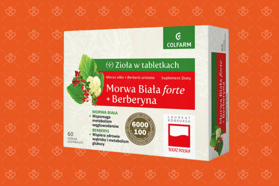 Colfarm Morwa Biała Forte + Berberyna 60 tabletek – wyciąg z morwy białej i korzenia berberysu (100 mg berberyny HCl)