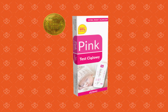Test ciążowy płytkowy Pink TEST, czułość 25 mIU/ml, 1 sztuka