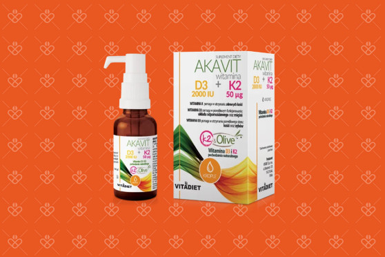 Akavit Witamina D3 2000 IU + K2, krople z pompką dozującą, opakowanie