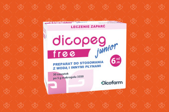 Opakowanie Dicopeg Junior Free 30 saszetek po 5 g makrogolu 3350