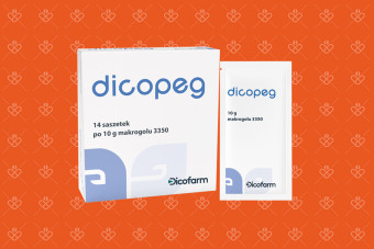 Opakowanie Dicopeg 14 saszetek po 10 g makrogolu 3350