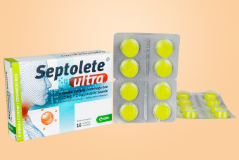 Septolete Ultra, tabletki na gardło septolete cytrynowe, 16 sztuk, smak cytryna i czarny bez