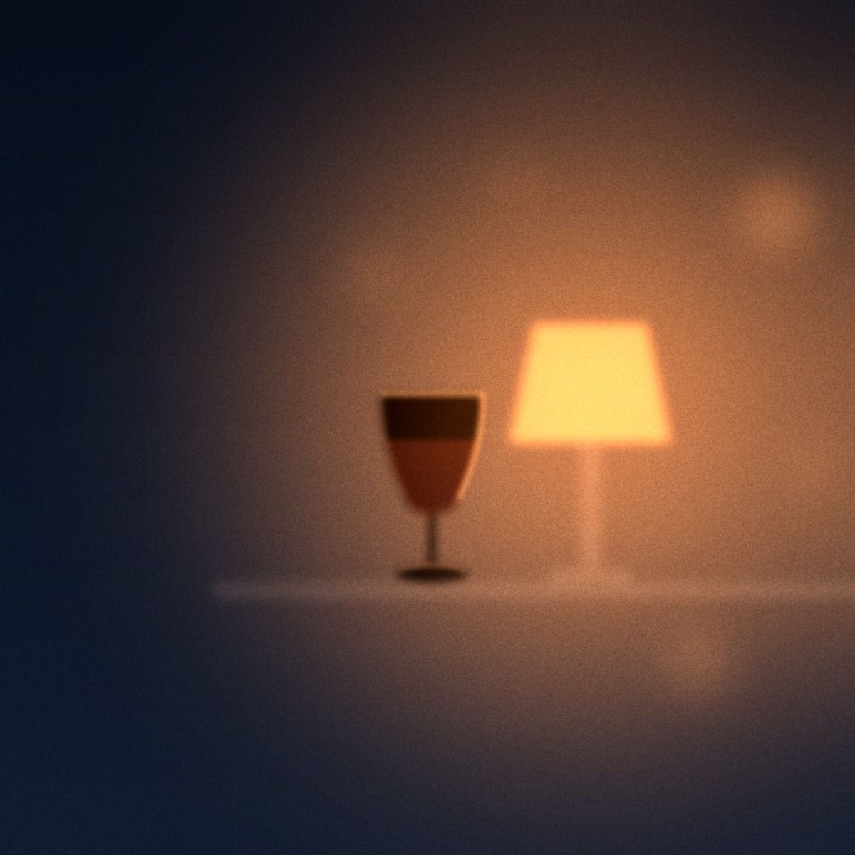 Kieliszek wina i zapalona lampka na nocnej szafce w ciemnym pokoju - melatonina a alkohol